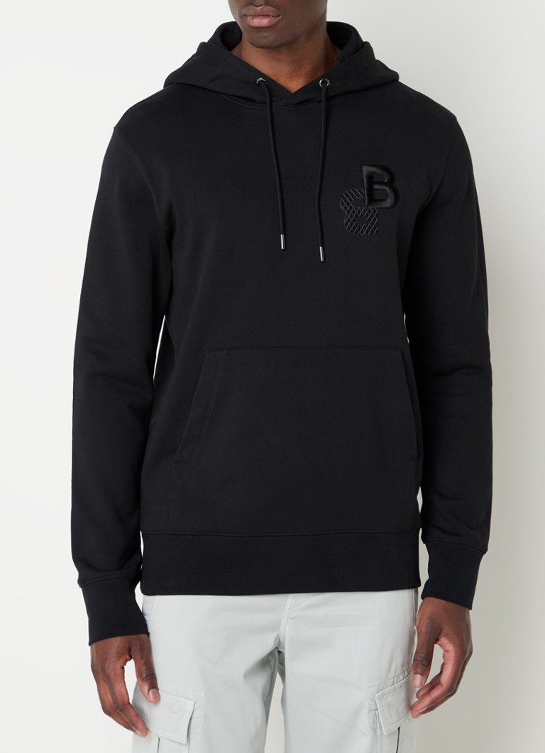 HUGO BOSS Seeger hoodie met logoborduring • Zwart • de Bijenkorf