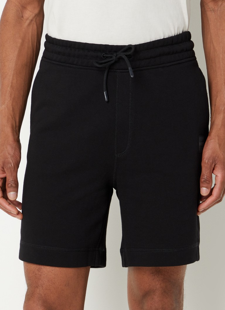 HUGO BOSS - Sewalk straight fit korte joggingbroek met steekzakken - Zwart