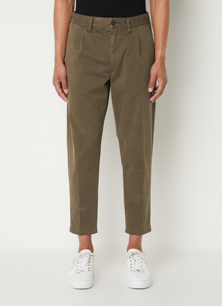 HUGO BOSS Shyne straight fit cropped chino met stretch • Khaki • de