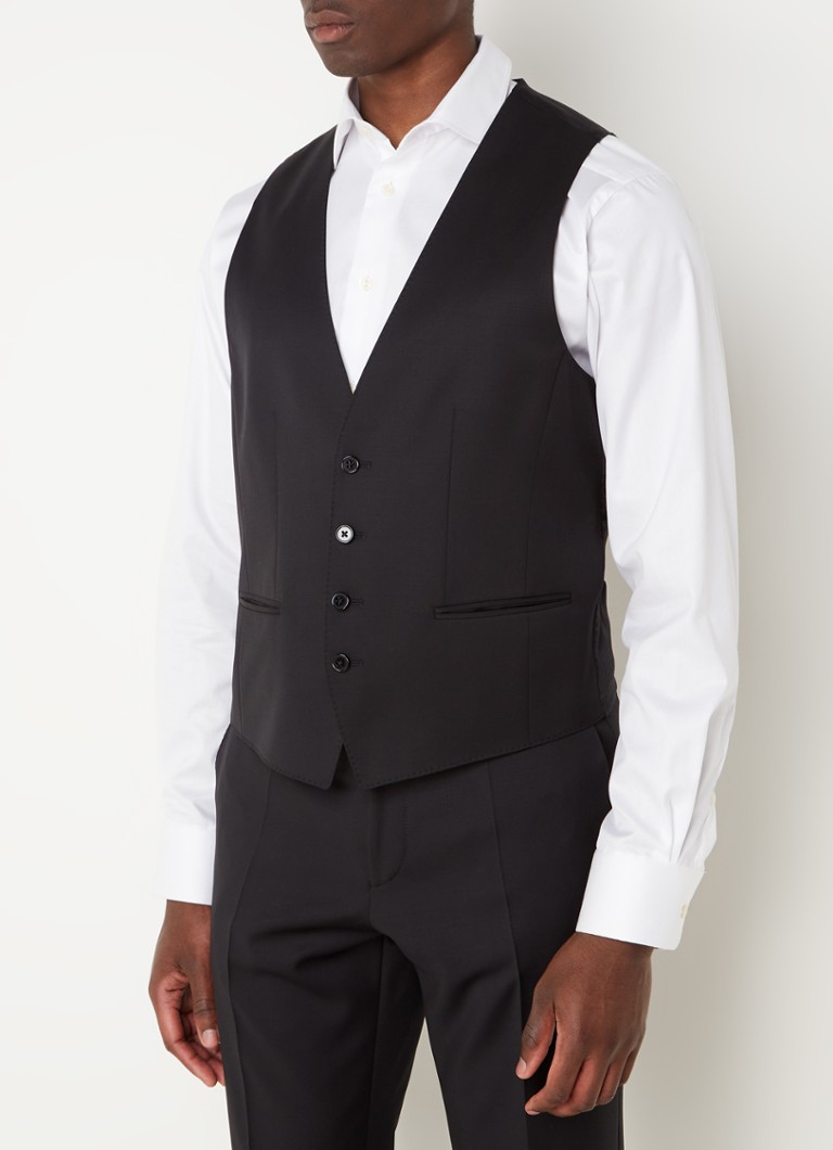 HUGO BOSS Slim fit gilet met logoprint • Zwart • de Bijenkorf