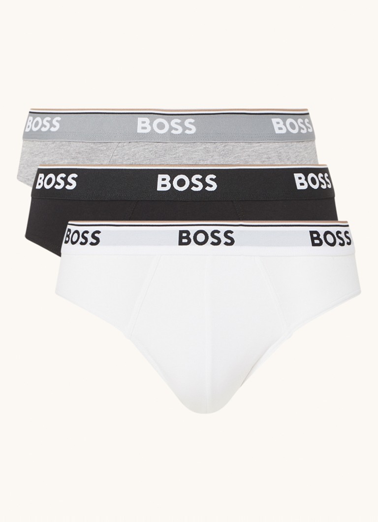 HUGO BOSS Slip met logoband in 3pack • Lichtgrijs • de Bijenkorf