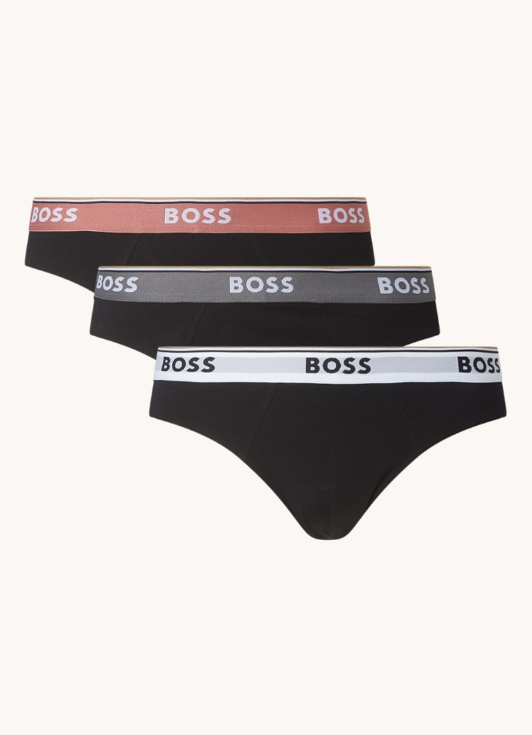 HUGO BOSS Slip met logoband in 3pack • Zwart • de Bijenkorf