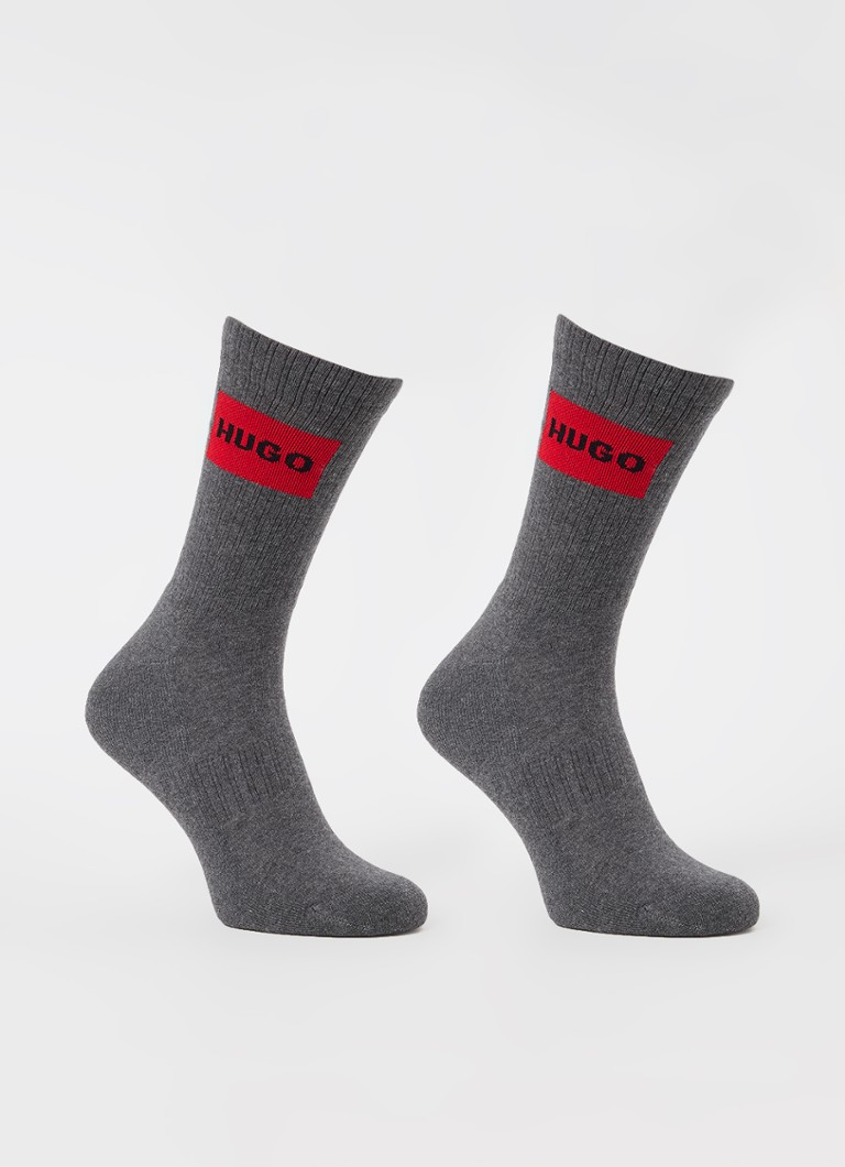 HUGO BOSS - sokken met logo 2-pack - Middengrijs