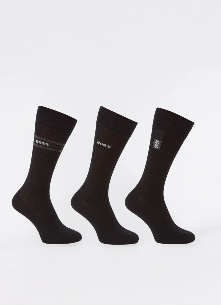 HUGO BOSS - Sokken met logo in 4-pack giftbox - Zwart