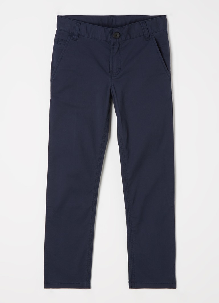 HUGO BOSS - Straight fit chino met stretch  - Donkerblauw