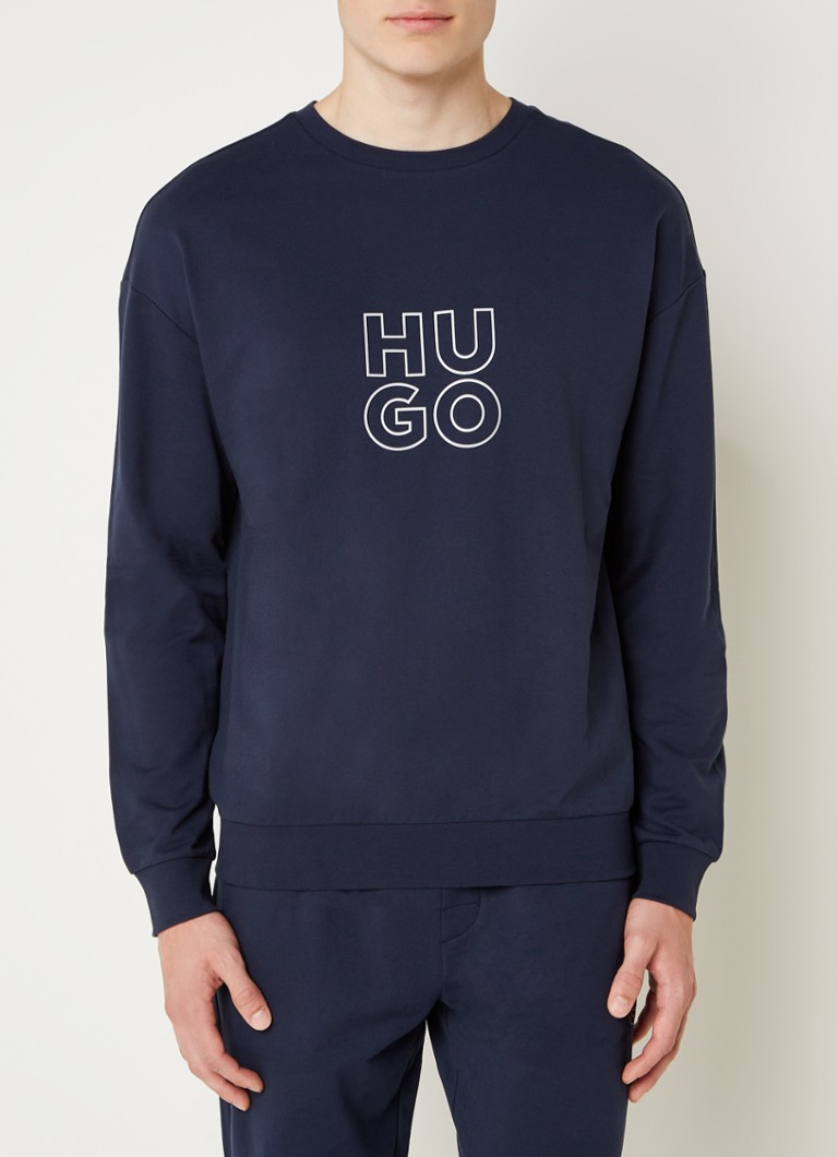 HUGO BOSS Sweater met 3D logoprint • Donkerblauw • de Bijenkorf