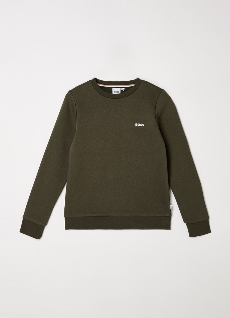 HUGO BOSS - Sweater met logo - Donkergroen