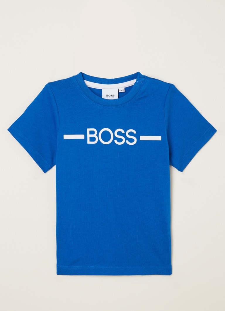 HUGO BOSS - T-shirt met logoprint  - Blauw