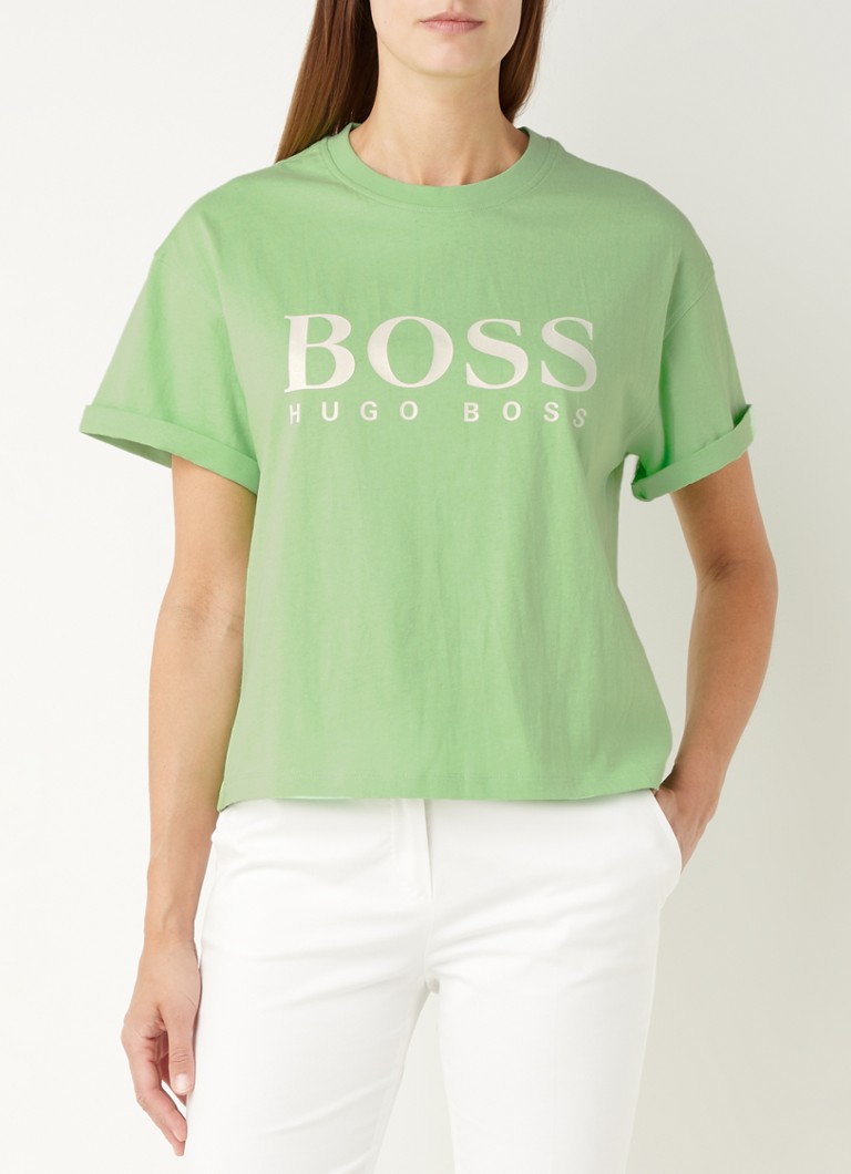 HUGO BOSS - T-shirt met logoprint - Groen