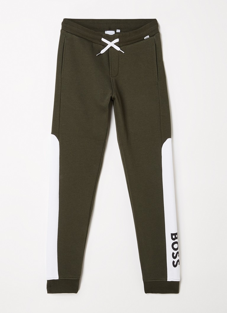 HUGO BOSS - Tapered fit joggingbroek met logo - Donkergroen