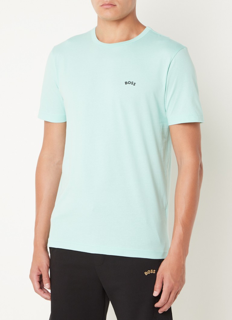 HUGO BOSS - Tee Curved T-shirt met logo - Lichtgroen
