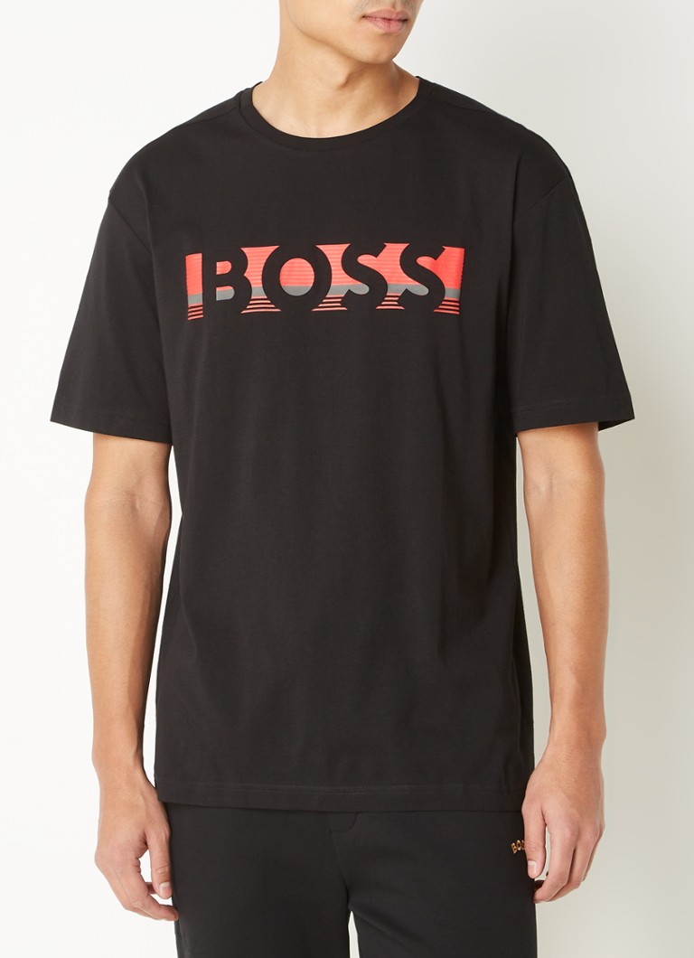 HUGO BOSS - Tee T-shirt met logoprint  - Rood