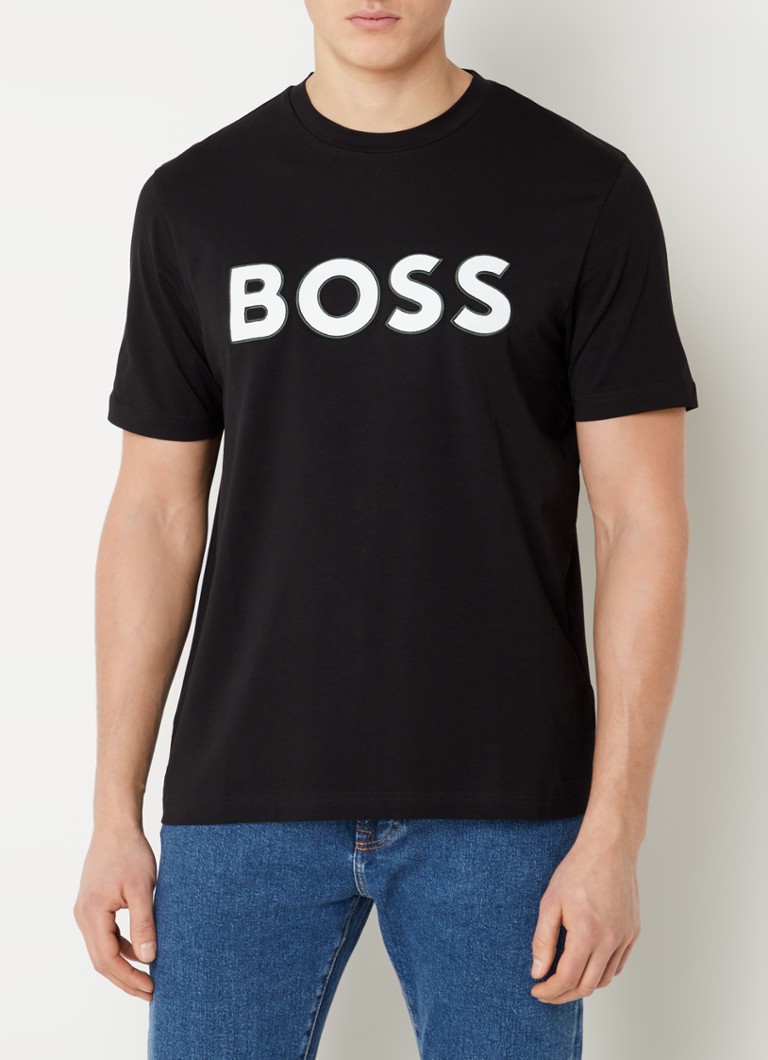 HUGO BOSS - Telogox T-shirt met logoprint - Zwart
