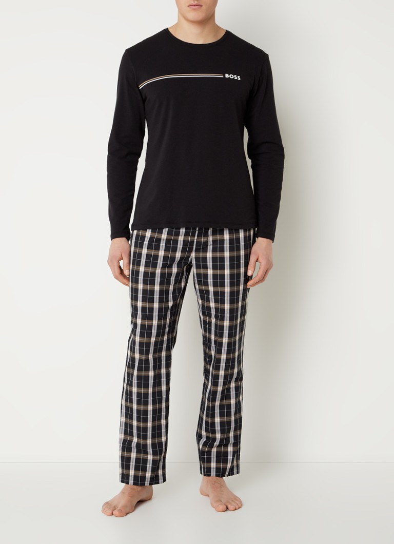 Formuleren vlam Middel HUGO BOSS Urban pyjamaset met ruitdessin • Zwart • de Bijenkorf