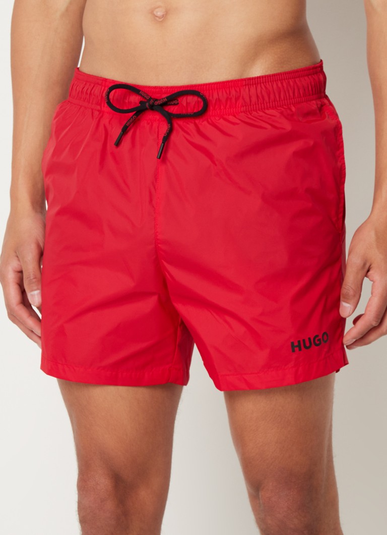 HUGO - Haiti zwemshorts met logo  - Steenrood