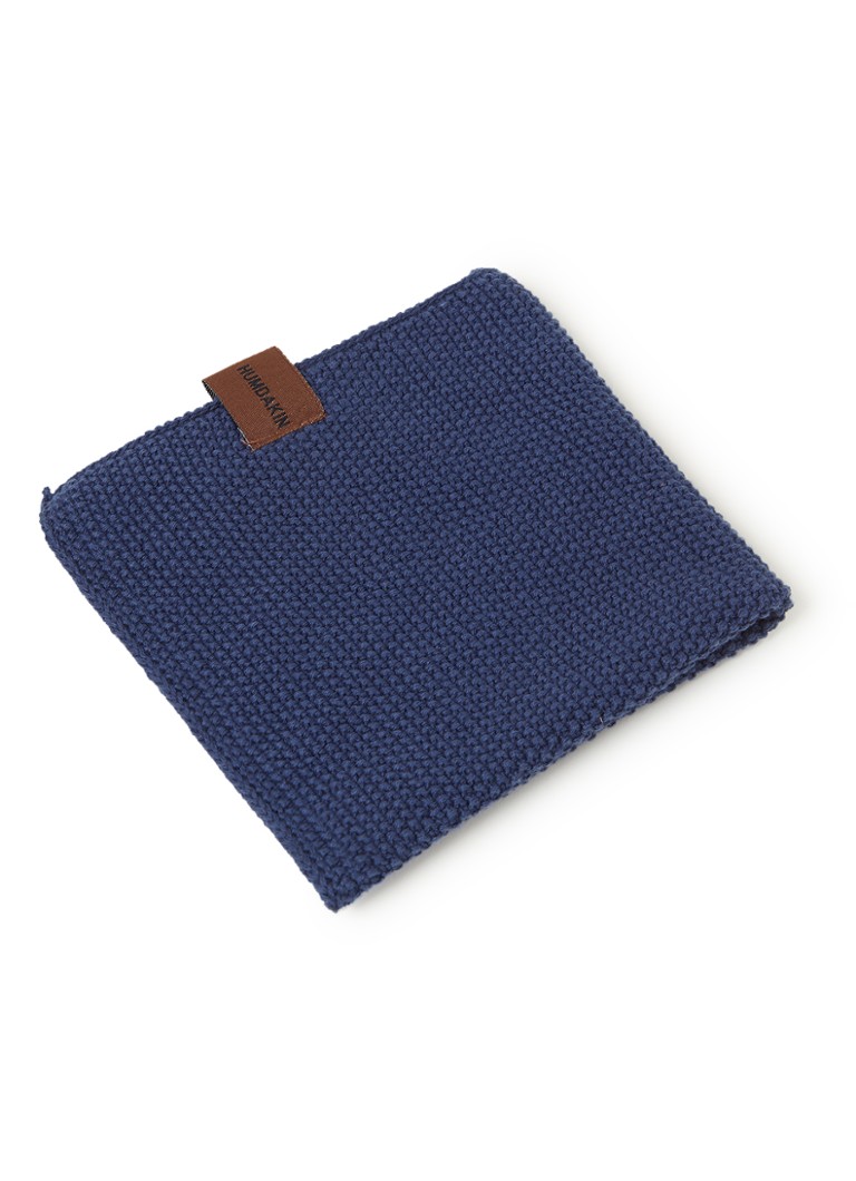 Humdakin - Knitted vaatdoek 28 x 28 cm  - Donkerblauw