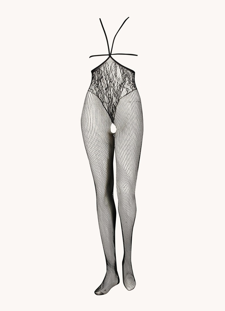 Hunkemöller Hold-Ups net panty met open kruis • Zwart • de Bijenkorf