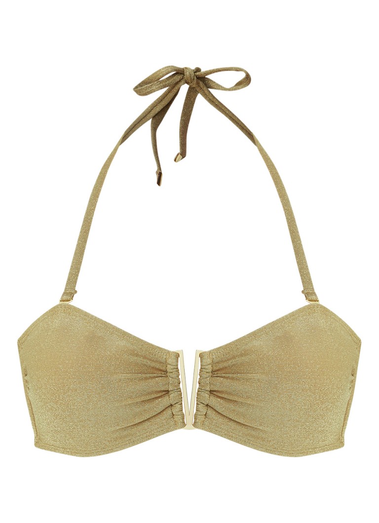 Hunkemöller Nice bandeau bikinitop met lurex • Khaki • de Bijenkorf