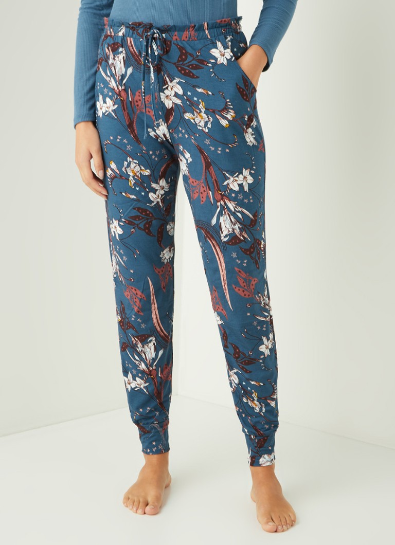 De Bijenkorf Dames Kleding Nachtmode Pyjamas Graceful Orchid pyjamabroek met bloemenprint 