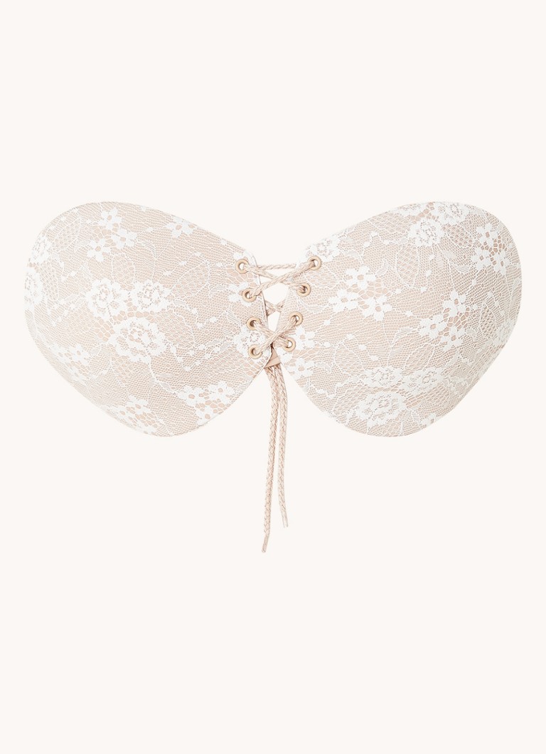 Hunkemöller voorgevormde strapless push-up plak bh kant wit