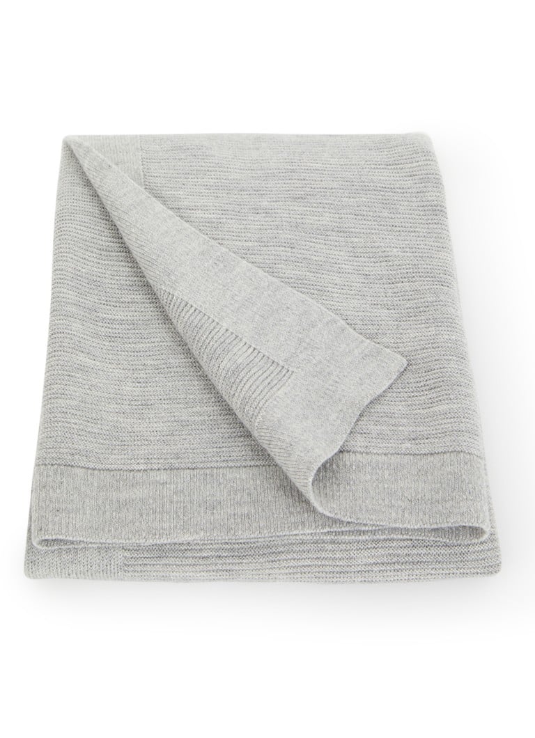 Hvid - Gust wiegdeken van merino wol 70 x 95 cm - Grijsmele