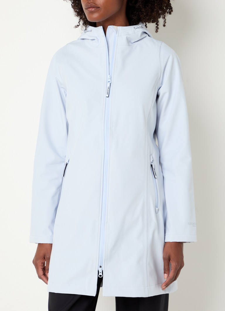 Ilse Jacobsen Regenjas met capuchon en ritszakken • Lichtblauw