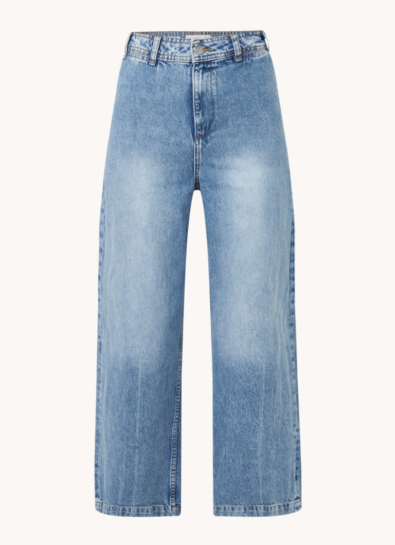 Mango Carlota high waist wide leg cropped jeans