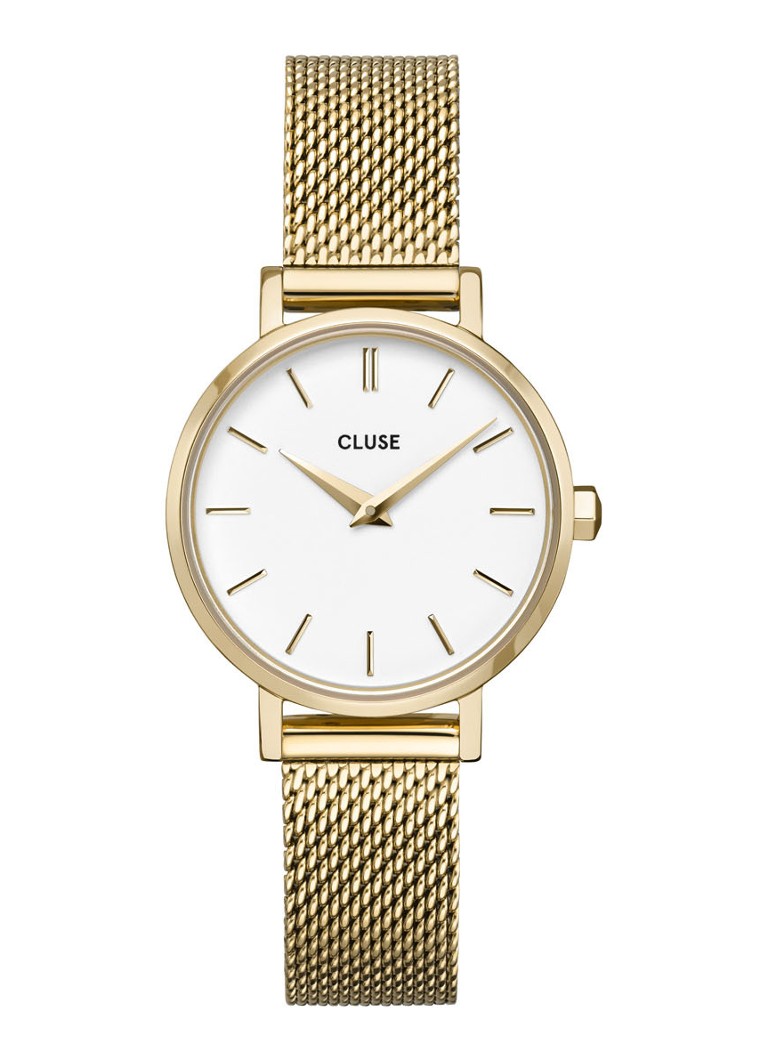 Cluse Horloges Boho Chic Petite Mesh Gold White Goudkleurig online kopen