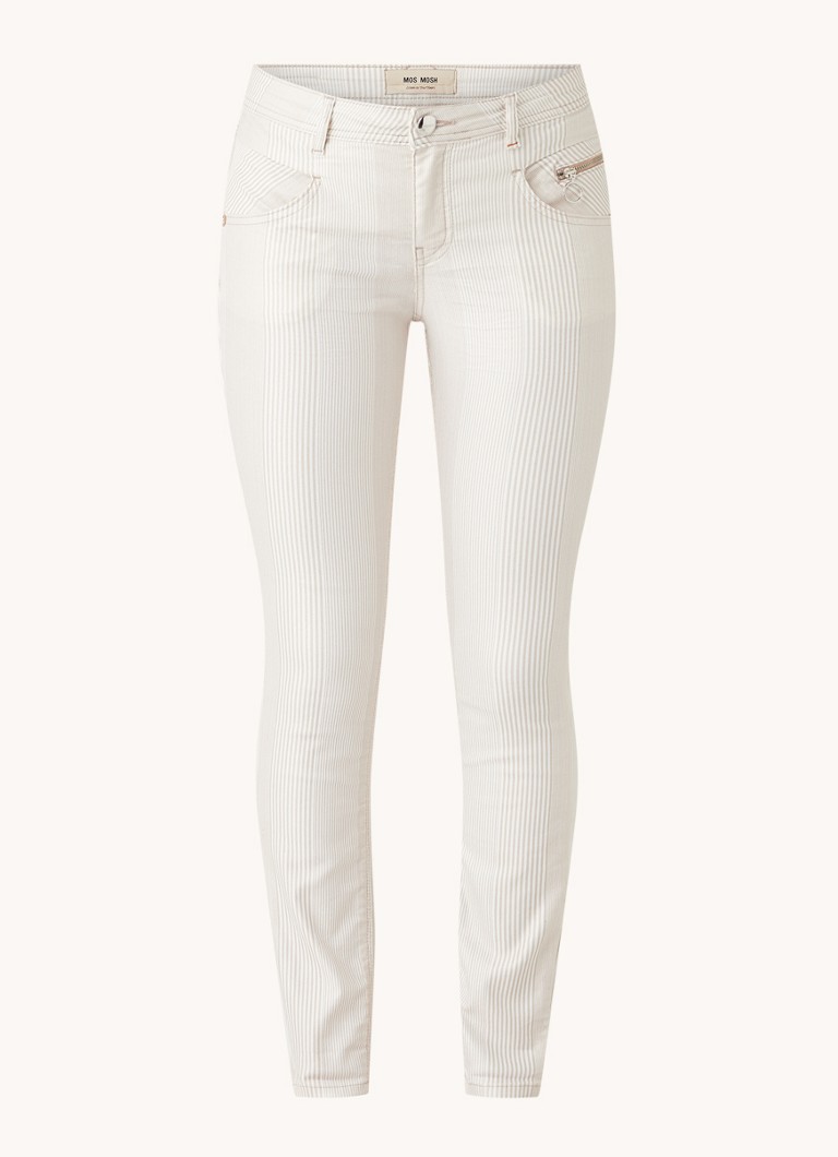 MOS MOSH Nelly Slim Fit Jeans mit mittelhohem Bund und Streifenmuster