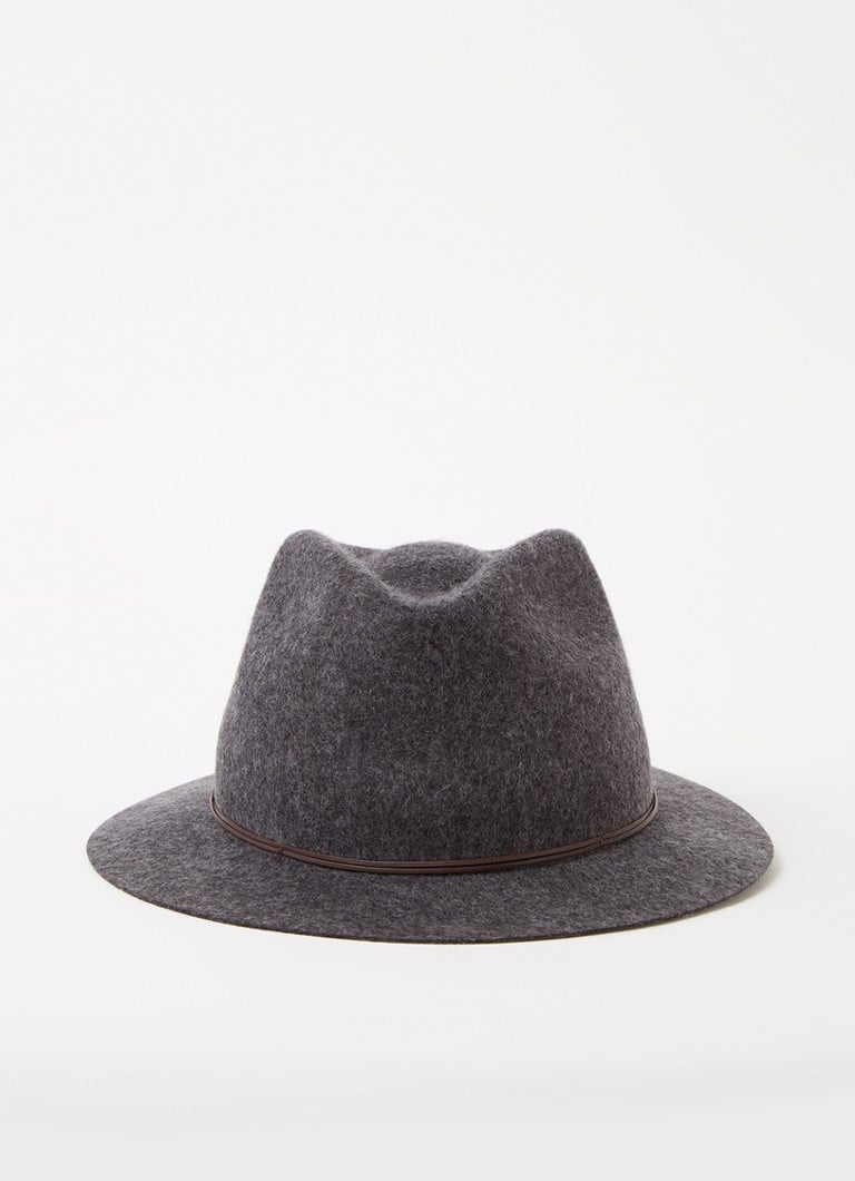 MaxMara Ellisse hoed van wol met kalfsleren details