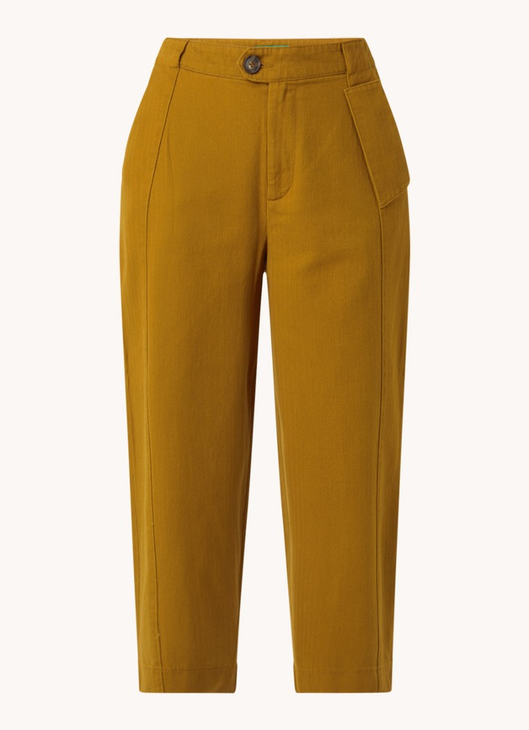 Benetton High waist wide fit cropped pantalon
