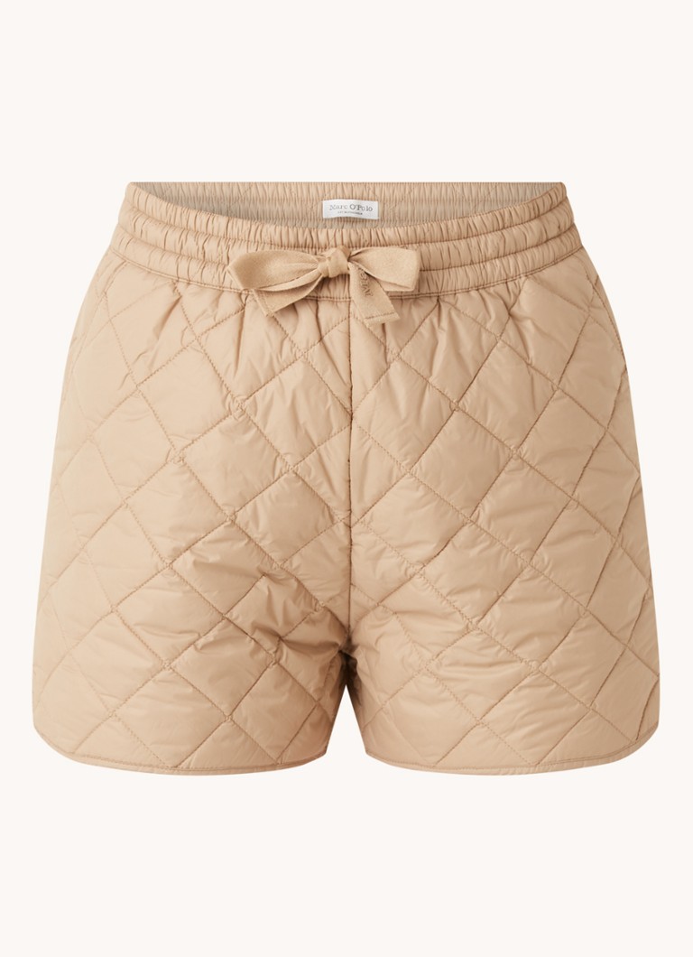 Marc O'Polo High waist straight fit gewatteerde korte broek online kopen
