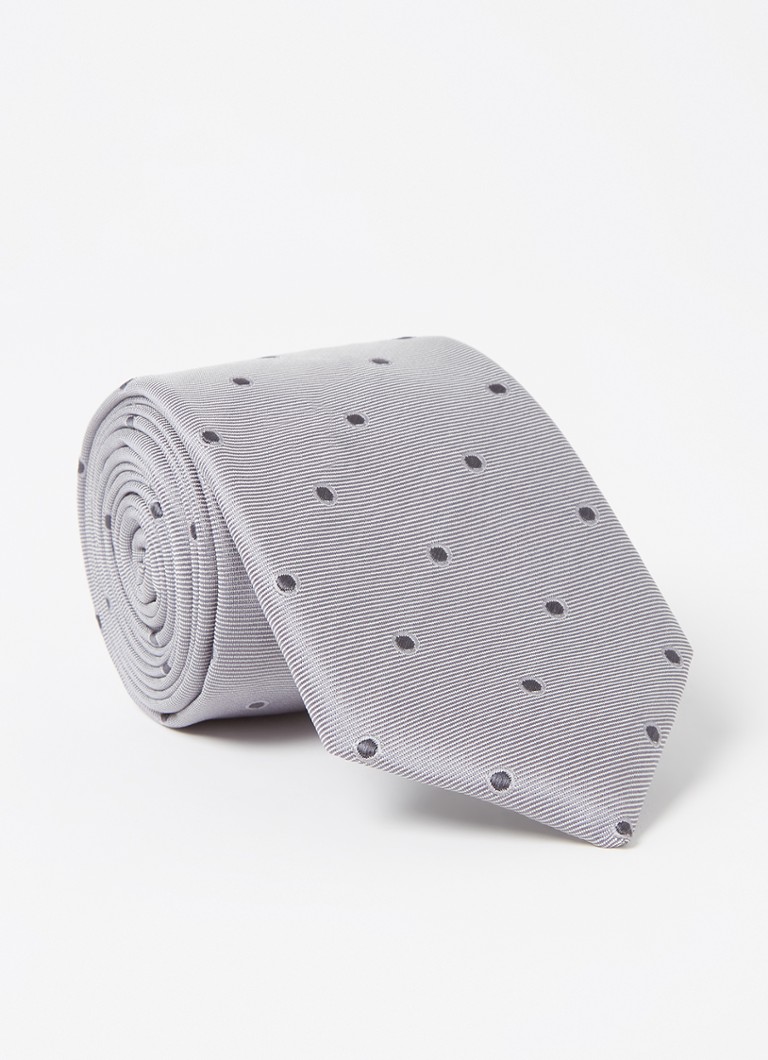 Mango Man stropdas met stippen donkerblauw online kopen