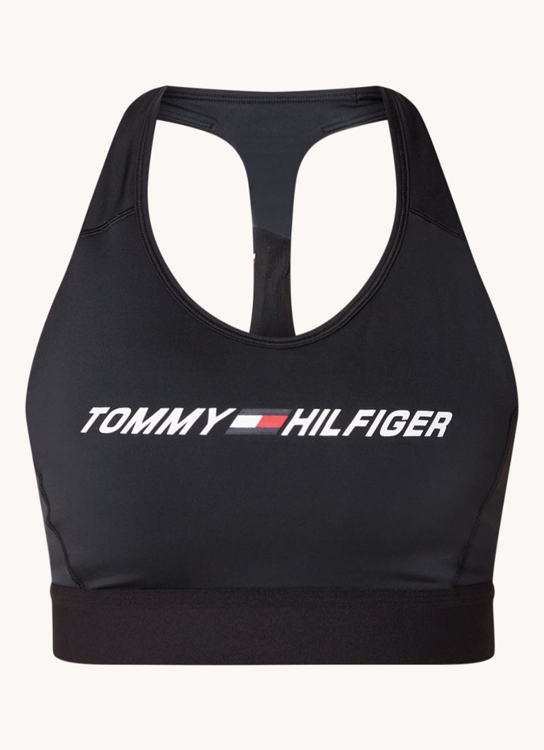 TOMMY SPORT Sportbustier MID INTENSITY GRAPHIC RACER BRA met bandjes voor gemiddeld steunend vermogen & tommy hilfiger logo opschrift online kopen