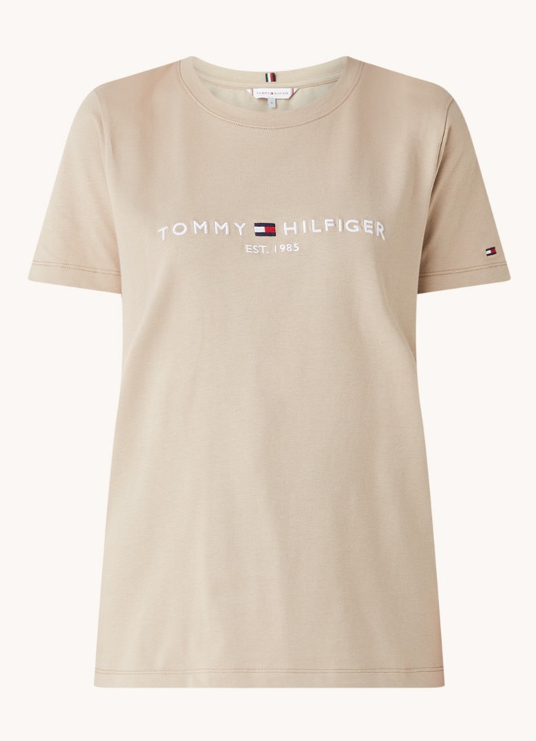 Tommy Hilfiger Shirt met ronde hals REGULAR HILFIGER C NK TEE SS met groot logo opschrift online kopen