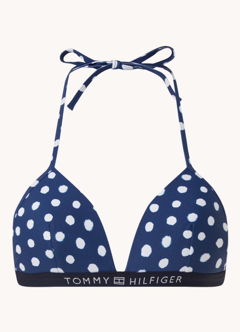 Tommy Hilfiger Voorgevormde triangel bikinitop met stippenprint en logoband online kopen