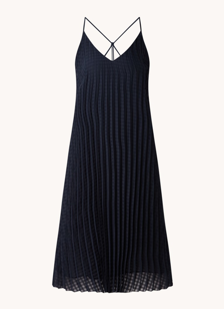 Scotch & Soda Mouwloze maxi jurk met ruitdessin en pliss&#xE9 online kopen