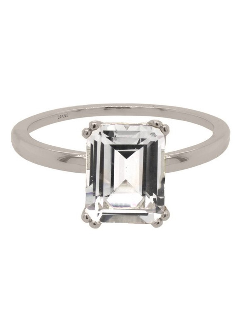 24Kae Ringen Ring met rechthoekige steen 925 Sterling zilver gerhodineerd 12409S Zilverkleurig online kopen