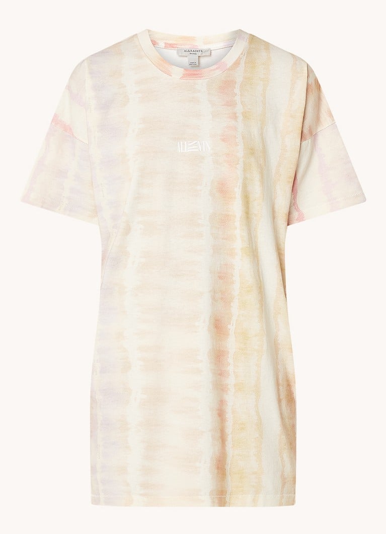 AllSaints Marea mini T-shirt jurk met tie-dye dessin