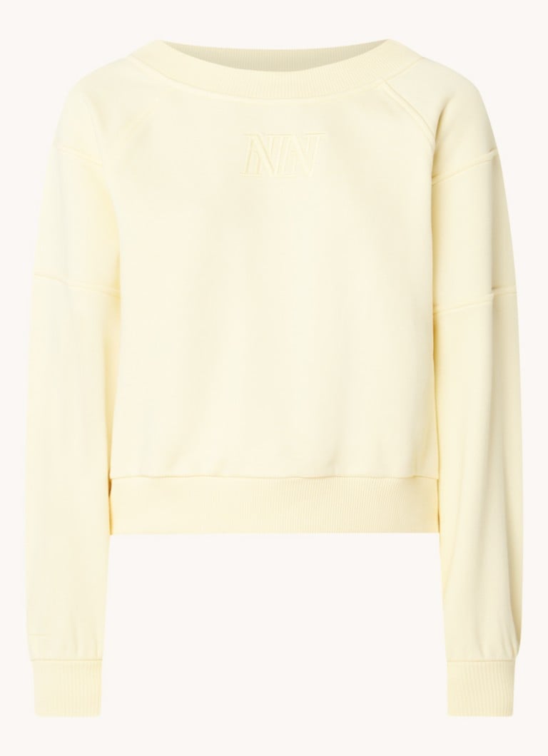 NIKKIE sweater Cutseam met borduursels lichtgeel online kopen