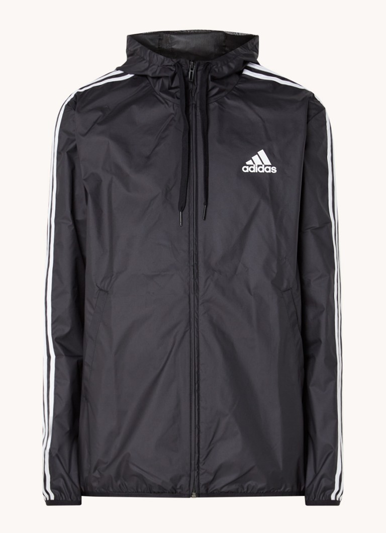 Adidas Primegreen Essentials 3 Stripes Windbreaker Heren Jackets Black Poly Mesh online kopen
