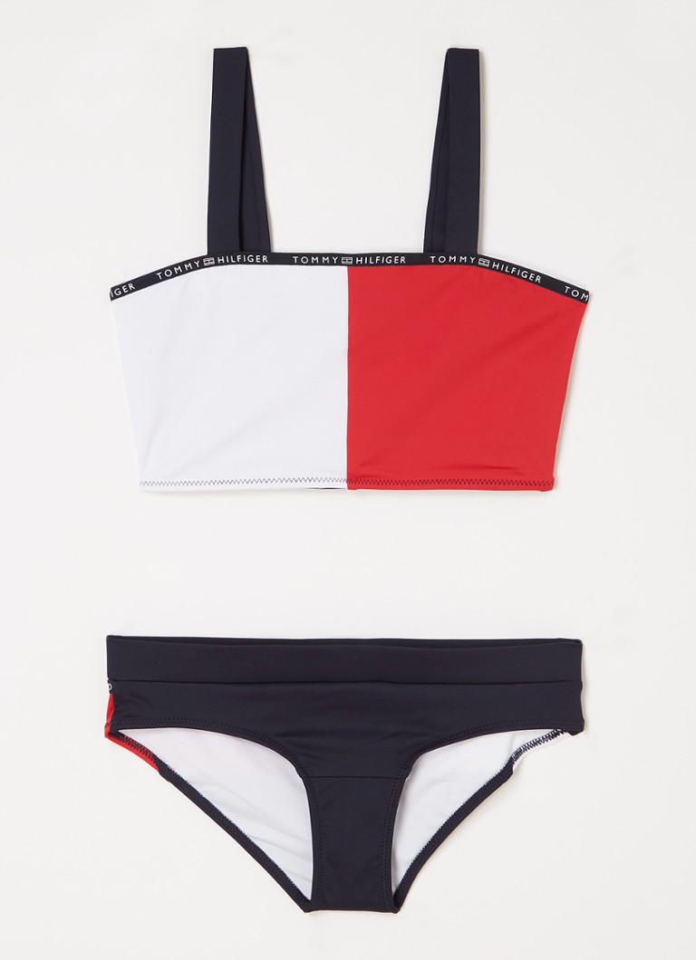 Tommy Hilfiger crop bikini donkerblauw/rood/wit online kopen