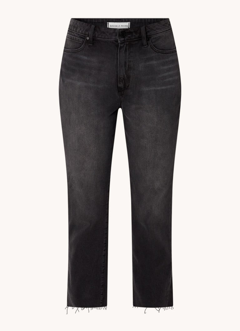 Articles Of Society Eleele high waist straight leg cropped jeans met gekleurde wassing