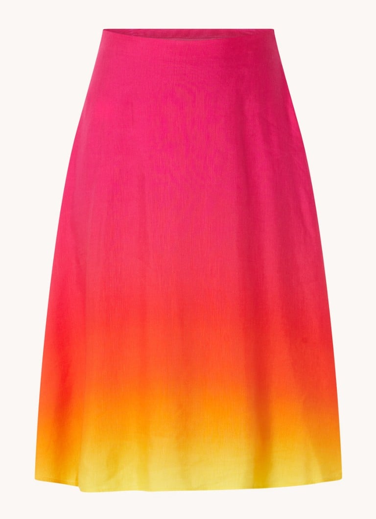 Ralph Lauren High waist midirok met dip-dye dessin