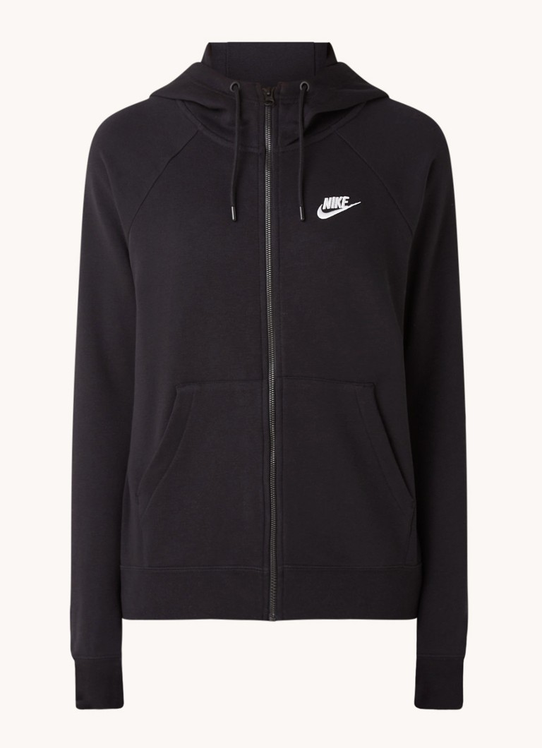 Nike Sportswear Essential Fleecehoodie met rits voor dames Zwart online kopen