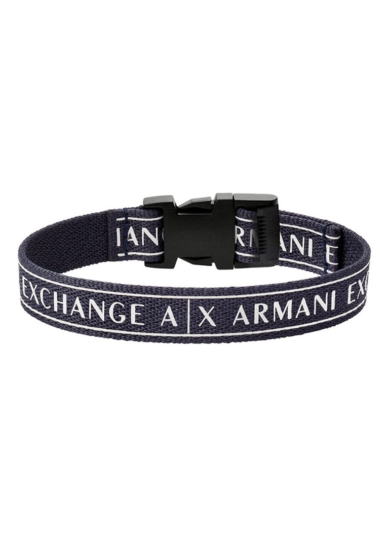 Armani Exchange armband AXG0081040 Logo donkerblauw online kopen