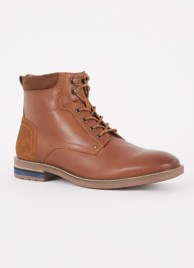 Dune London Colton veterboot van leer met suède details