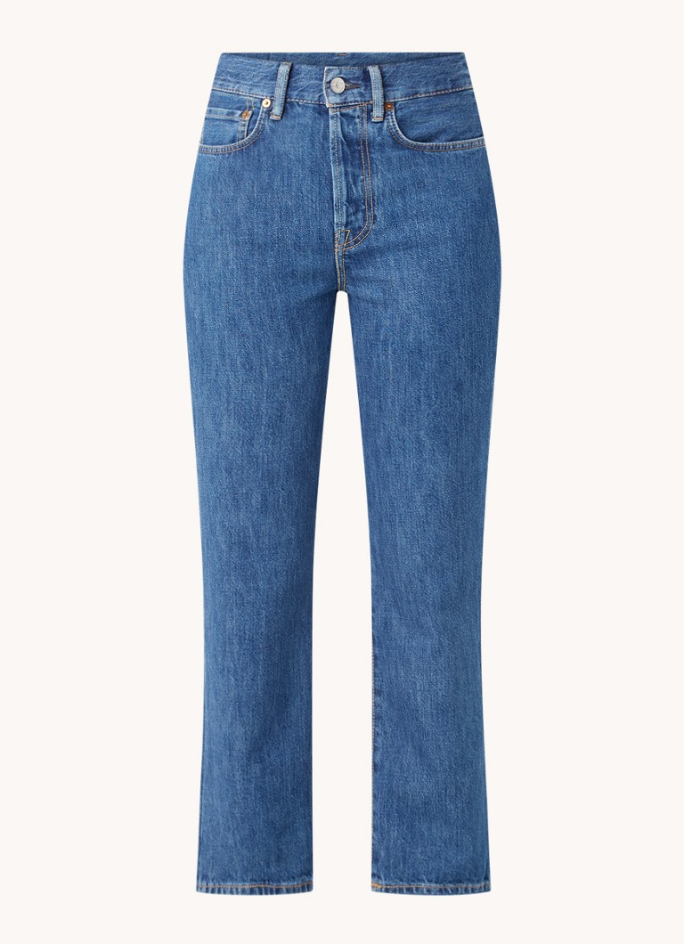 Acne Studios High-Waist Straight-Fit Cropped-Jeans mit mittlerer Waschung