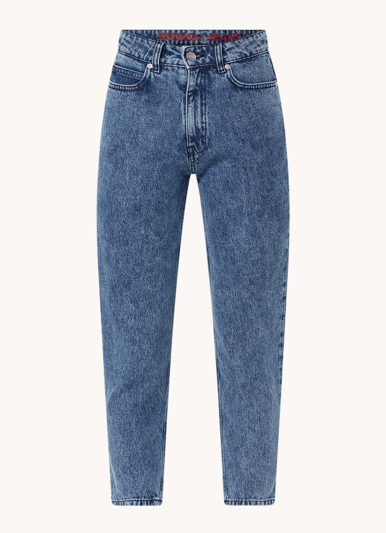 HUGO BOSS Gatora high waist tapered fit cropped jeans met medium wassing