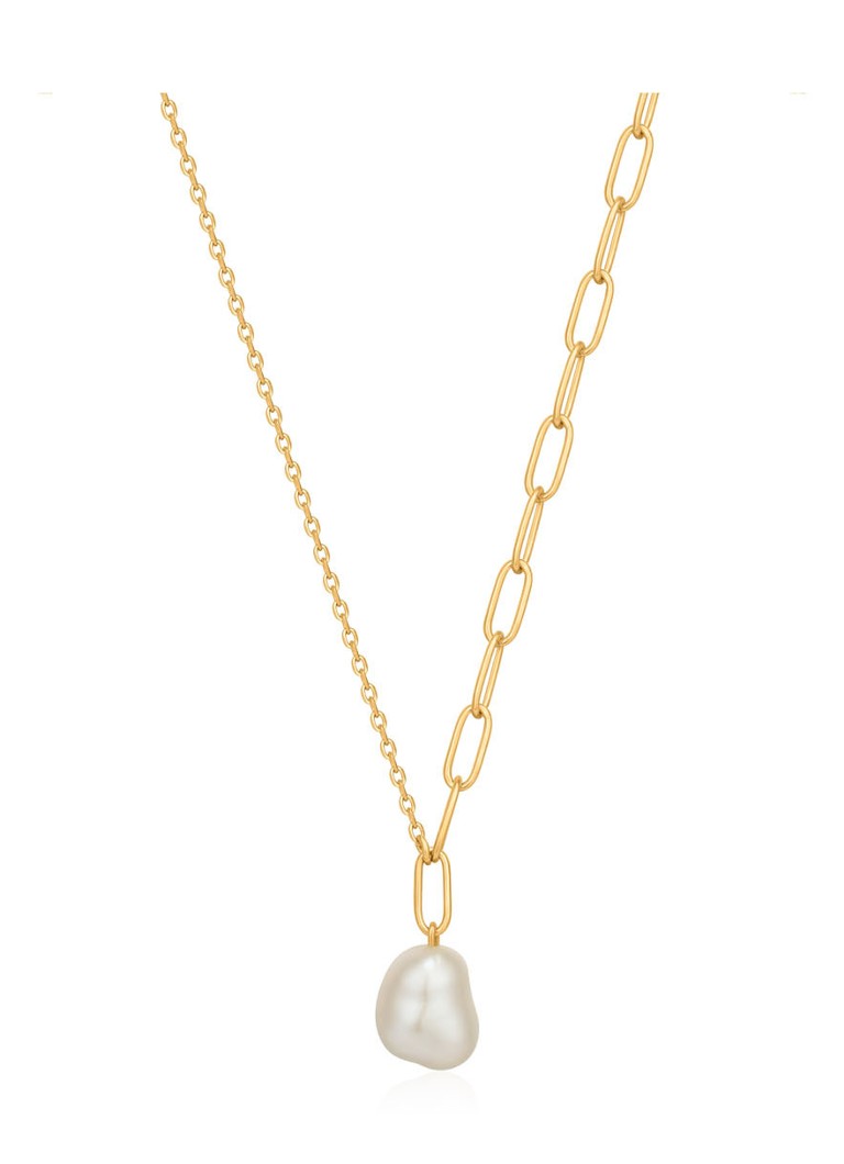 Ania Haie Kettingen 925 Sterling Zilver Pearl Chunky Necklace Goudkleurig online kopen